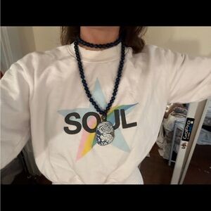 Elegant navy  Beaded Necklace with Intricate Pendant from saks